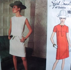 1928 CONNOLLY SS/SLVLSS SLIM BAND DRESS,BELT OR NOT PATTERN 12